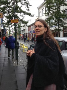 here's Katja on Laugavegur - basically the Newbury Street of Reykjavik.
